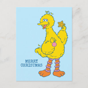 Big Bird Holding jul Ornaments Vykort