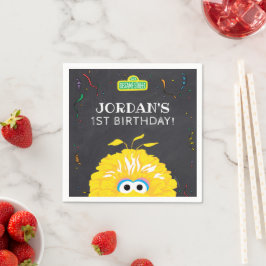 Big Bird Kritskriftskonfetti Födelsedag Pappersservett