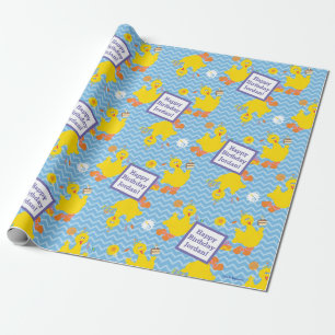 Big Bird Party Chevron Mönster Presentpapper