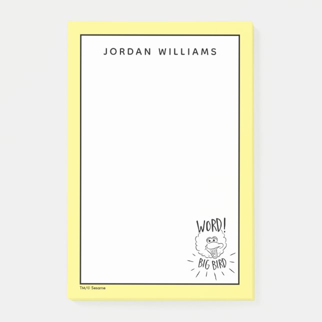 Big Bird Skate Logo - Word! Big Bird Post-it Block (Framsida)
