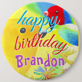 Big Birthday Birds Button Knapp