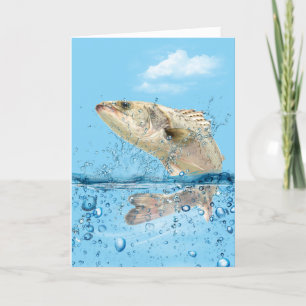 Big Birthday Fish i Vatten Kort