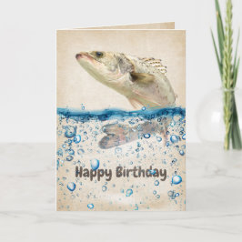Big Birthday Fish i Vatten Kort