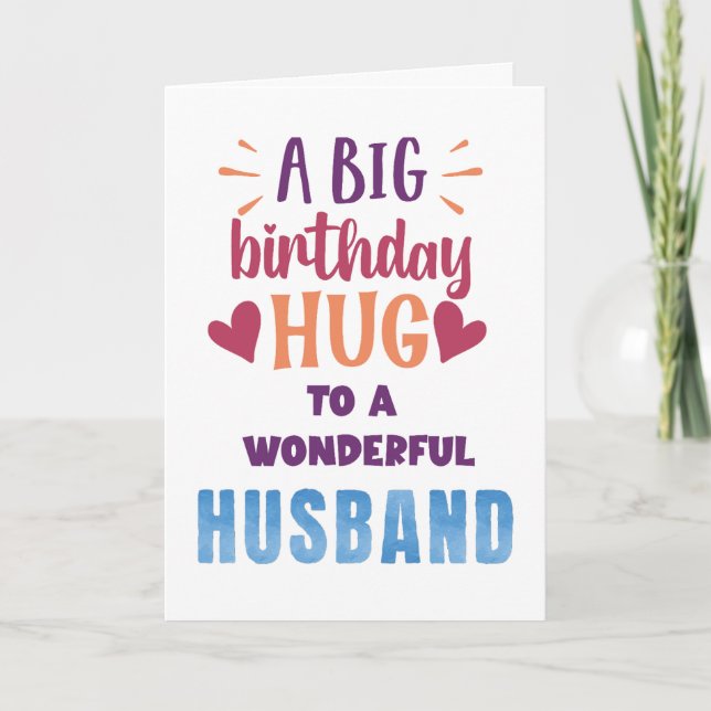 Big Birthday Hug Anpassningsbar Birthday Card för  Tack Kort (Framsida)