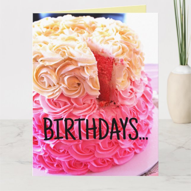 BIG BIRTHDAY PEICE OF CAKE FUNNY CUTE CARDS KORT (Framsida)