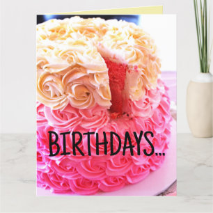 BIG BIRTHDAY PEICE OF CAKE FUNNY CUTE CARDS KORT