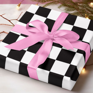 Big Black and White Checkated Presentpapper