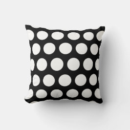 Big Black and White Polka dots Kudde