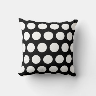 Big Black and White Polka dots Kudde
