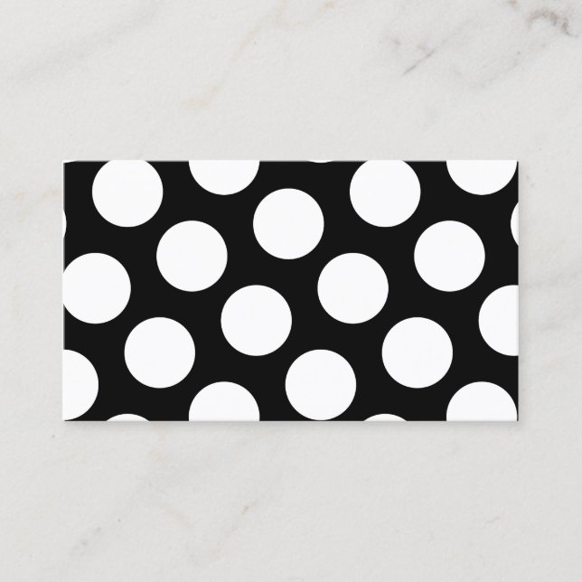 Big Black and White Polka dots Visitkort (Framsida)