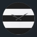 Big Black and White Rand Stor Klocka<br><div class="desc">Du kan anpassa den vita delen av den här designen genom att ändra bakgrunden färg.</div>