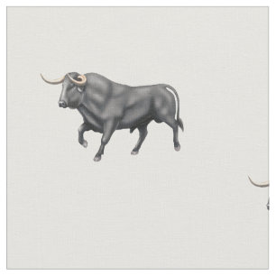 Big Black Bull Brshed Cotton Fabric Tyg