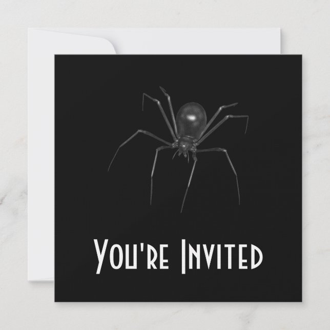 Big Black Creepy 3D Spider Inbjudningar (Framsida)