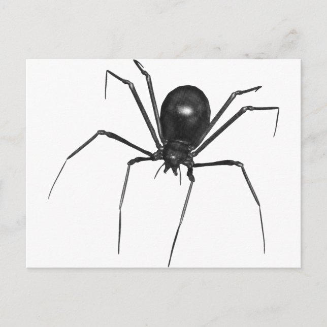 Big Black Creepy 3D Spider Vykort (Framsida)