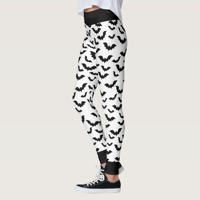 Big Black Fladdermus Halloween Byxor Leggings (Vänster)