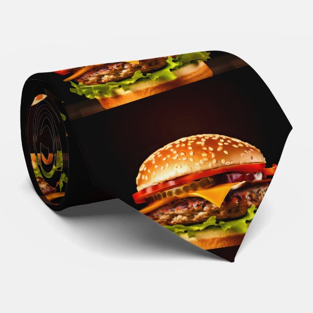 Big Black Hamburger Neck Tie Slips (Rullad)