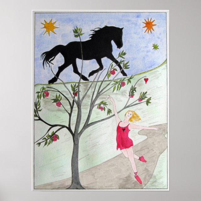 "Big Black Horse and a Cherry Träd" Poster (Framsidan)