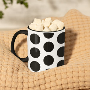 Big Black Polka dots Mönster Mugg