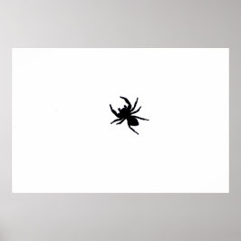 Big Black Spider Black and White Art Poster