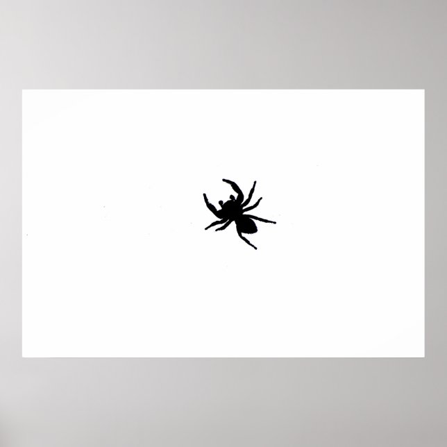 Big Black Spider Black and White Art Poster (Framsidan)