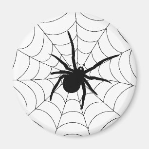 Big Black Spider Halloween-Spindelnätets design Magnet
