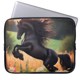 Big Black Stallion on an Electronics Bag Laptop Fodral