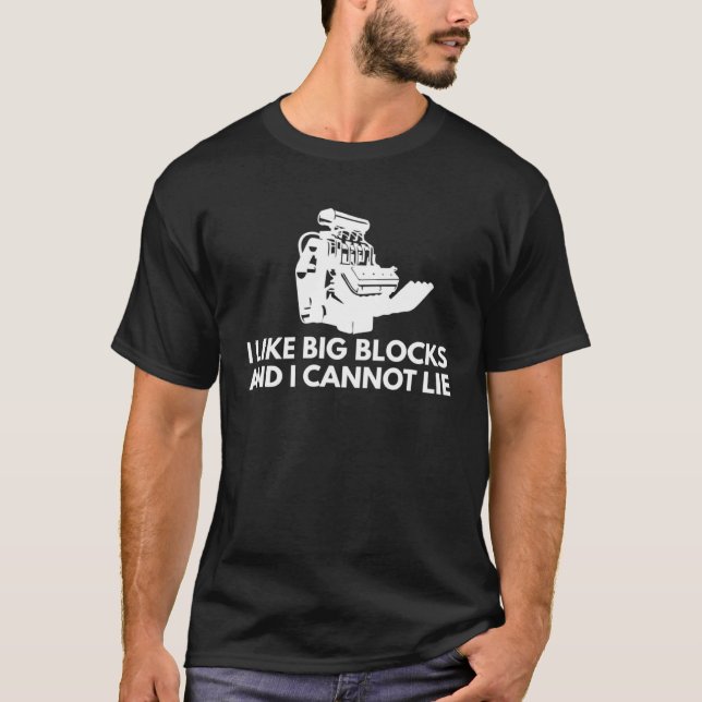 Big Block Engine  Car Guy T Shirt (Framsida)