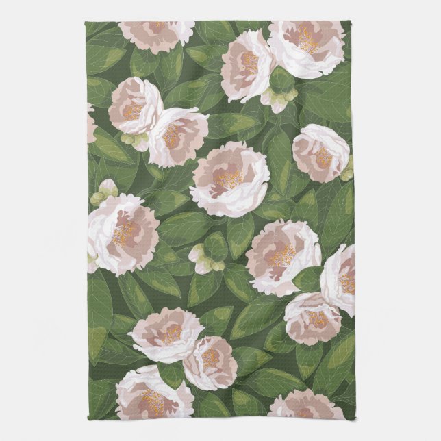 Big Bloom Camellia Charm Kökshandduk (Vertikal)