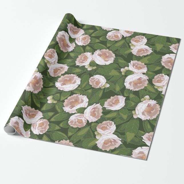 Big Bloom Camellia Charm Presentpapper (Utrullad)