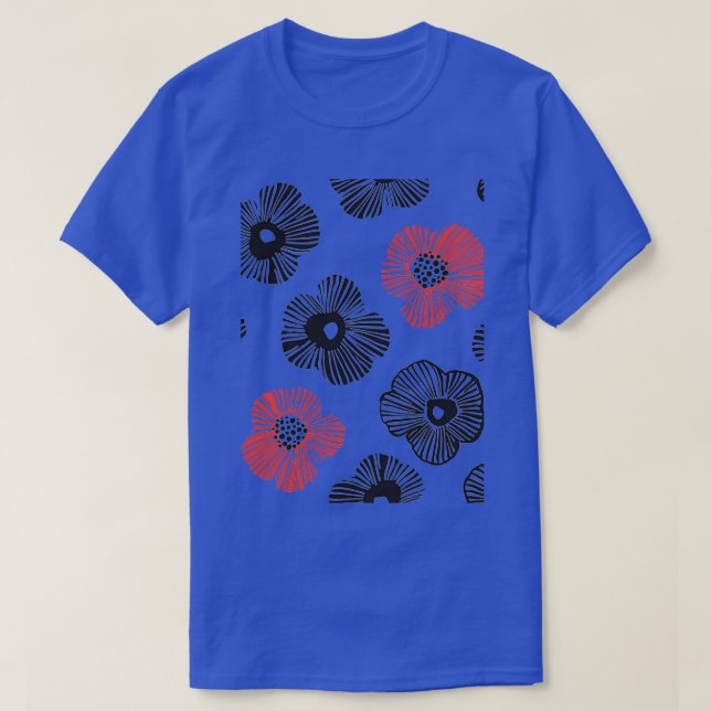 Big Blooming Daisies Flowers Pattern T Shirt (Design framsida)