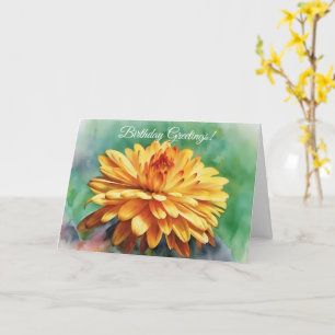 Big Blooming Morsa Chrysanthemum Art Birthday Kort