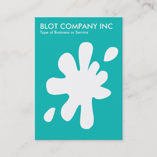 Big Blot - vit på Aqua Blue Visitkort (Framsida)