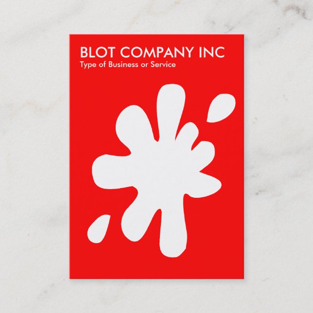 Big Blot - vit på Red FF0000 Visitkort (Framsida)