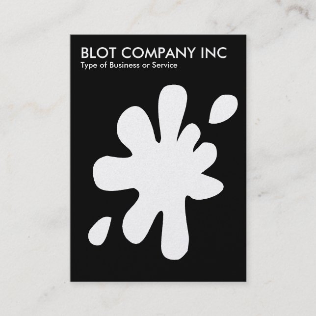 Big Blot - vit på svart (platinumkort) Visitkort (Framsida)