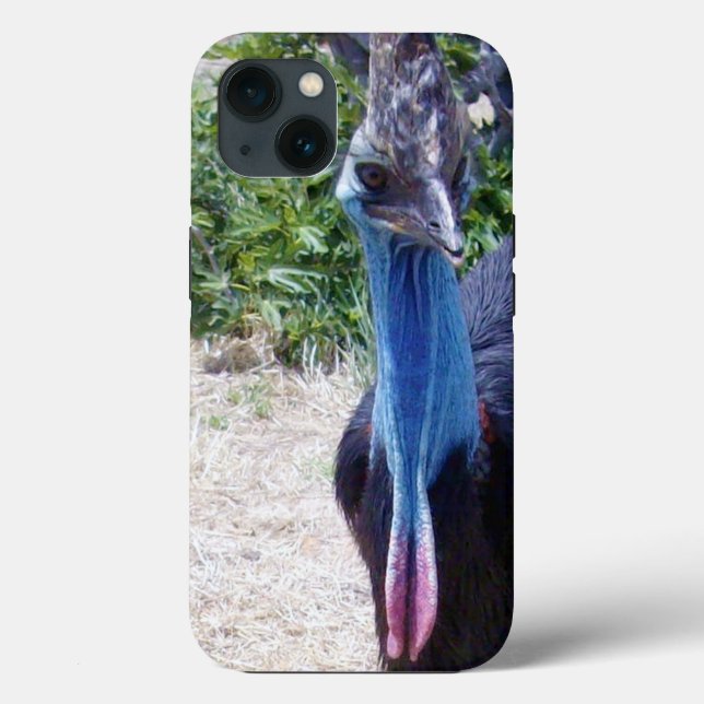 Big Blue Cassowary Bird, iPhone 13 Fodral (Baksida)