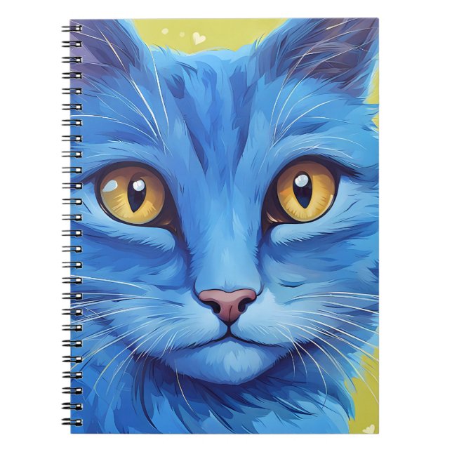 Big Blue Cat Anteckningsbok (Framsidan)