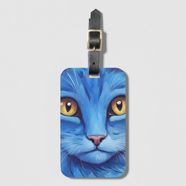 Big Blue Cat Bagagebricka (Framsida vertikal)