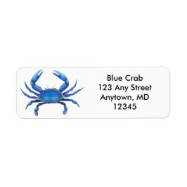Big Blue Crab-etikett Returadress Etikett