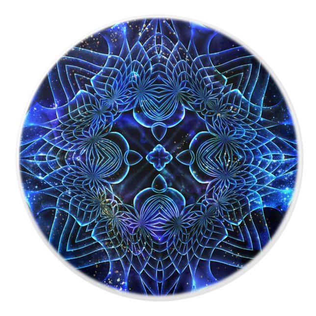 Big Blue Electric Galactic Geometry Knopp (Framsidan)