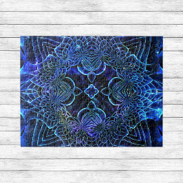Big Blue Electric Galactic Geometry Poster Pussel
