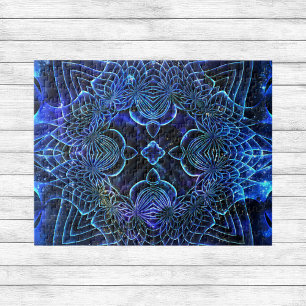 Big Blue Electric Galactic Geometry Poster Pussel
