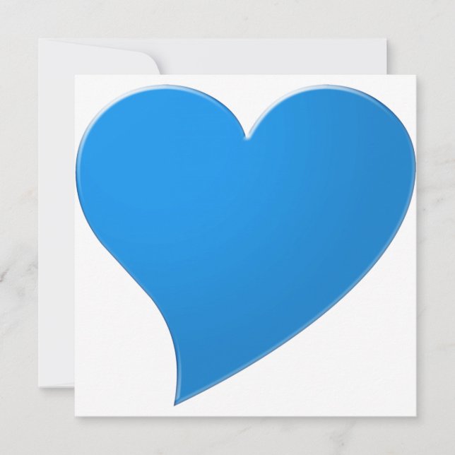 Big blue Heart, Kärlek, white Valentine's day card (Framsida)