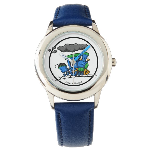 Big Blue Logotyp Watch med Blue Minute Ring Armbandsur (Framsida)