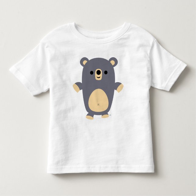 Big Blue Tecknad Bear Kids T-shirt (Framsida)