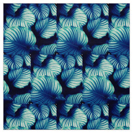 Big Blue Tropical Lövs Fabric Tyg