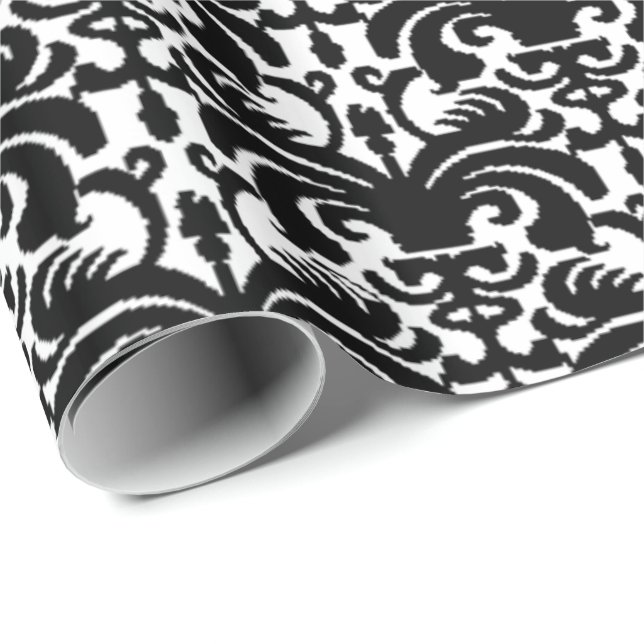Big Bold Damask (svart) Presentpapper (Rullad Hörn)