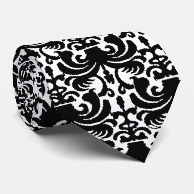 Big Bold Damask (svart) Slips (Rullad)