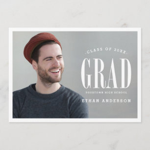 Big Bold Grad Studentfest för vittextfoto Inbjudningar