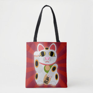 Big Bold Lucky Cat Fun Cartoon Character Tygkasse