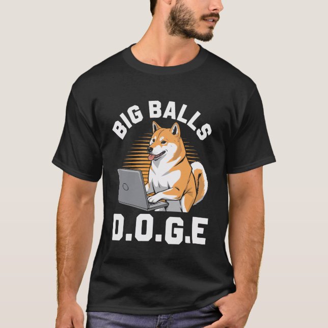 Big Bollar D.O.G.E DOGE Funny Meme T Shirt (Framsida)